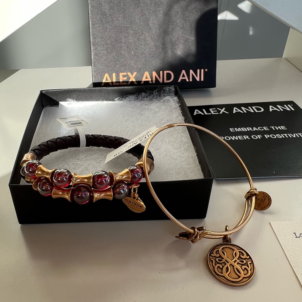 Alex and Ani Rooted & Path of Life Bracelet Set Brand New